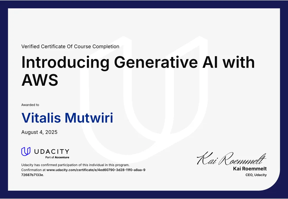 Introducing Generative AI with AWS certificate